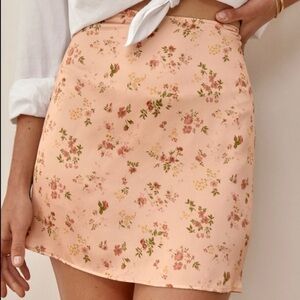 REFORMATION FLORAL MINI SKIRT